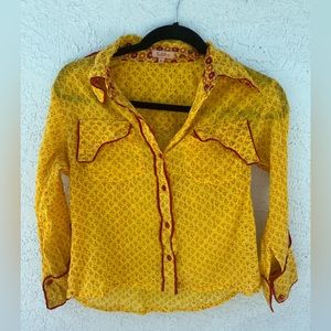 Vintage Solstice Top Size M Yellow Button Down